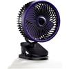 RiseNova Ventilatore a clip con display digitale ad alta potenza, a basso rumore, per mini ventilatore da scrivania con forte flusso d'aria, ventola di raffreddamento compatta in ABS per casa e