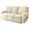 WJHDWYD Copripoltrona Relax Elasticizzato per 1 2 3 Posti, Morbido Velluto Fodera per Poltrona Reclinabile Copridivano Sofa Protettore Fodera per Divano Antiscivolo(Beige,3pcs)