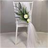 Waltonalice 2 pezzi coprisedie per matrimonio 200X150cm fiocchi per sedie organza tulle fasce per sedie decorazione per navata nuziale fascia per sedia in tessuto organza per decorazione bianco