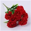 SPORTARC Fiori finti in plastica, 11 teste di garofano artificiali, garofani artificiali, decorazione per bouquet di Dianthus Caryophyllus, rosso