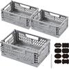 CNKHDZ 3 pezzi contenitori pieghevoli c stabili cestini pieghevoli cestini pieghevoli contenitori contenitori contenitori per la cucina (Grigio, 2 pack 30×20×12 cm+1 pack 42×28×16 cm)