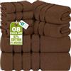 Utopia Towels Set Asciugamani Lusso 8 Pezzi,Marrone