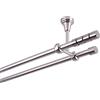 MDEKOR Asta per tende a 2 binari, 200 cm, asta di passaggio, montaggio a soffitto, in acciaio inox, effetto spazzolato