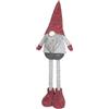 Ideen mit Herz | Gnomo decorativo con gambe telescopiche | Design a strisce | Dimensioni: 26 cm x 13 cm x 56 cm | Rosso-Grigio