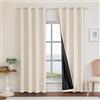 Ystyle Tende Oscuranti 100% Effetto Lino 2 Pezzi, 140x200cm, Tenda Oscurante da Interno con Occhielli, Tende per Interni Moderne per Camera da Letto e Soggiorno, Beige