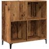 vidaXL Armadio a dischi vecchio legno 84,5x38x89 cm legno di ingegneria, armadio per giradischi, armadio di stoccaggio per dischi, credenza per giradischi