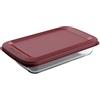 Westmark 235422E1 - Ciotola in vetro borosilicato, chiusura ermetica, in vetro/plastica, colore: Trasparente/Rosso
