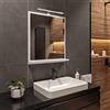 HAJDUK FURNITURE Specchio Bagno con Luce da Parete Bianco A: 70 cm x L: 60cm con Mensola - Specchio da Bagno LED Retroilluminato con Ripiani, IP44 Impermeabile la Toilette Riflesso LED 4000 K