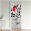 Homemissing Tenda per porta in stile giapponese, 86 x 203 cm, stile giapponese, Ukiyo, per interni, soggiorno, camera da letto, casa, decorazione per esterni, ingresso Sakura, fiori tradizionali, retrò, rosso