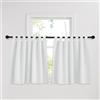 PONY DANCE Tende Corte Oscuranti Termiche Isolanti Finestra per Cucina e Camera da Letto Tende Corte per Finestre Piccole 2 Pezzi 140x100 CM, Bianco Grigiastro