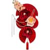 FOSDICK Set di 11 Ventagli Carta Fiori di Carta per Decorazioni, Set da Fiore Ventagli di carta Fiori Artificiali Perle Finte Decorazioni Parete per Matrimoni, Baby Shower, Compleanno, Giardino Feste