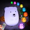 Glinrui Orso Luce Notturna LED per Bambini, Lampada Silicone per Neonati, Touch abat jour da comodino bambino, luci notturne animali per ragazze e ragazzi regalo, lampade decorativa Regali - Medio