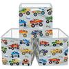 Clastyle Set di 3 Cubi Portaoggetti Ripiegabili Coche Kallax Contenitori per Scaffale Scatole Portaoggetti Genitore per Libro Giochi, Monster, 30x30x30 cm
