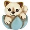 THUN - Soprammobile Gattino su Fiore Azzurro - Regalo di Nascita - Living, Arredare la casa, Bomboniera Nascita - Ceramica - 3,5x3,3x3,8 cm h