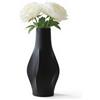 ORIZZONTE ITALIA Vaso Moderno a Forma Ondulata, Vaso Decorativo a Pinna, Vasi per Fiori Freschi/Secchi, Stile Minimal per Casa/Studio/Ufficio,Ideale Regalo per Arredo Casa, Centrotavola o Porta Fiori (Nero)
