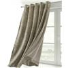 BEAUTEX Tenda oscurante in velluto con occhielli, oscurante, 140 x 280 cm (larghezza 140 cm, altezza 280 cm, tortora)