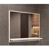 HAJDUK FURNITURE Specchio da Parete con Mensola da Bagno Bianco A: 50 cm x L: 60cm - Specchio da Bagno con Ripiano, Specchio Trucco, Salotto, Corridoio