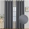 Ystyle Tende Oscuranti per Interni 2 Pezzi, 140x160 CM, Termiche Isolanti, Anti-Rumore, con Anelli, Tenda Moderna Per Camera da Letto e Soggiorno, Grigio Scuro