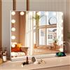 Saimeihome Specchio trucco con Luce 17LED regolabile luminosità, Specchio Hollywood con 10x Ingrandimento, 60x50cm - Da tavolo o da parete