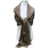 Russo Tessuti Bellissima Stola di Chiffon Fiammato Bronzo Scuro Marrone 2 x 0,70 mt