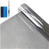 NewL Pellicola autoadesiva multicolore per vetri delle finestre, in PET al 99%, protezione UV, isolamento termico, per auto, case, uffici, negozi, adesivi per finestre (grigio medio, 30 cm x 200 cm)