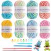 Umllpet Filato a Mano Colorato, 8 Pezzi, per Lavorare a Maglia e Uncinetto, 50 g, per Maglioni, Sciarpe, Fai da Te, Artigianato