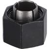 RiseNova Morsetto per router in metallo da 12 mm e 12,7 mm, un accessorio robusto e di ricambio, adatto per scanalare utensili elettrici in case e studi di giardino. Nero, set singolo (12,7 mm)