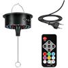 GOMETY Sfera da discoteca, motore a 30 LED RGB con telecomando, velocità di rotazione regolabile 0-15 giri/min, motore rotativo a LED, motore rotante, sfera a specchio, motore silenzioso per sfere di specchi