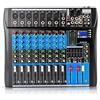 Loohacp Mixer audio professionale a 8 canali, Bluetooth, USB, DJ Live Studio, amplificatore con display LCD, per TV domestica, studio di registrazione