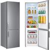 Wolkenstein KGK280D - Frigorifero congelatore | Design Inox | 180 x 55 cm | Raffreddamento 191L + congelamento 71L | Funzionamento silenzioso 40dB | Consumo energetico 168kWh/anno | Argento
