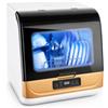 Chensyo Mini lavastoviglie portatile per piano di lavoro, compatta da tavolo, 3 programmi, pulizia e asciugatura a 360°, adatta per cucine domestiche, appartamenti, dormitori