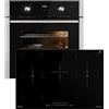 KKT KOLBE Cucina: 60cm Forno da incasso BO8810SS + 77cm Piano Cottura Induzione IH87705FZ | Aria calda | Cassetti telescopici | Timer automatico | 2 volte Vetri per l'isolamento termico | SET8810IH77FZ