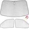 FINEVERNEK Parasole Parabrezza Anteriore per VW T5 T6,3 Pezzi Parabrezza Interno Parasole Oscurante, Set per Finestrini Ciechi Termici Interni,Protezione Solare,Pieghevole con Borsa Portaoggetti