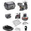 farbrothersonline BAULETTO K45NN QUADRO MONOLOCK+PIASTRA+RETE KAPPA PER 2 CASCHI INTEGRALI/JET + ACCESSORI 45LT. INSERTI NERI PER MOTO-SCOOTER CON PORTAPACCHI POSTERIORE COMPATIBILE CON SUZUKI BURGMAN 200 EXECUTIVE