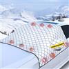 mohito 5 Strati Ispessita Copri Parabrezza per Auto Inverno,Copri Parabrezza Auto con 12 Magneti,Con 12 magneti, protezione da neve per esterni, foglie cadute, polvere, raggi UV, luce solare e vento