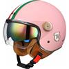 VVPEC Casco Jet Vintage Omologato ECE,Mezzo Casco Moto D'epoca Con Doppia Visiera,Caschi Scooter Caschi Street Cruiser Da Uomo E Da Donna(14,M(57~58CM))