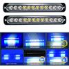 RIGIDON 2 Pz Bianco blu 12 LED Lampada di Emergenza Strobo Barra Luminosa, 12V 24V Impermeabile Luce Lampeggiante per Camion Auto Trattori Elevatori SUV 4x4 Veicolo Barca, Sicuro faretti fendinebbia