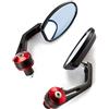 A-Pro Specchietti 22mm Manubrio Moto Retrovisori Metallo Universali Ovali Rosso