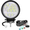 Willpower 1PC Faro LED 4 Pollici 36W Faretto LED 12V 24V Luci da Lavoro Spotlights Fendinebbia LED per Trattore Fuoristrada Camion Barca Auto 4x4, IP67, 3000K&6000K, Con Cablaggio, Rotondo