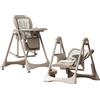 Dziranam Seggiolone Baby Swing, 5 opzioni di altezza, 3 posizioni di reclinazione, doppio vassoio staccabile, chiusura compatta (cachi)