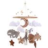 Collazoey Lettino mobile per bambini, Scacciapensieri animali della foresta, ciondolo mobile per bambini elefante giraffa leone nuvola, regalo per bambine o bambini