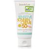 Jean & Len Crema solare sensibile SPF 50+ resistente all'acqua, protezione immediata per pelle del viso sensibile, senza siliconi, nanoparticelle e octocrylene, vegan, formato da viaggio 50 ml