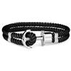 PAUL HEWITT PHREP - Bracciale donna e uomo ad ancora - Bracciali unisex in nylon (nero) con ciondolo ancora in acciaio inossidabile (acciaio)