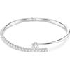 Swarovski Bracciale rigido Matrix, Taglio Round, Bianco, Placcato rodio