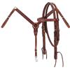 Generic Western Horse Headstall Briglia petto collare redini puntine set in pelle floreale lavorato a mano pannocchia completa pony pettorale ME-HBC-083 (Cob)