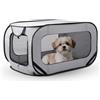 XJJAUGKLY Trasportino pieghevole per cani e gatti, 94 x 53 x 53 cm, fino a 25 kg | Trasportino per cani pieghevole, leggero e compatto, per viaggi e casa (grigio)