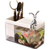 Generic acquario - Miniatura trasparente, acquario, mini serbatoio | per pesci da tavolo per Betta, gamberetti, decorazione per acquario, piccoli animali domestici, display acquatico