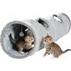 Primst Tunnel per gatti, grande, per interni ed esterni, pieghevole, per animali domestici, con borsa portaoggetti per gatti, cani, cuccioli, gattini, conigli, 129,5 x 30,5 cm