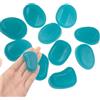 QTTLLI 20 ciottoli decorativi che si illuminano al buio, 4,5 cm, per giardino, sentiero, passerella, cortile, acquario, azzurro
