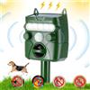 UNISOPH Dissuasore per gatti da giardino, a ultrasuoni, solare, con sensore PIR e flash, 5 modalità di regolazione, IP45, impermeabile, efficace per gatti, cani, volpi, uccelli, 2
